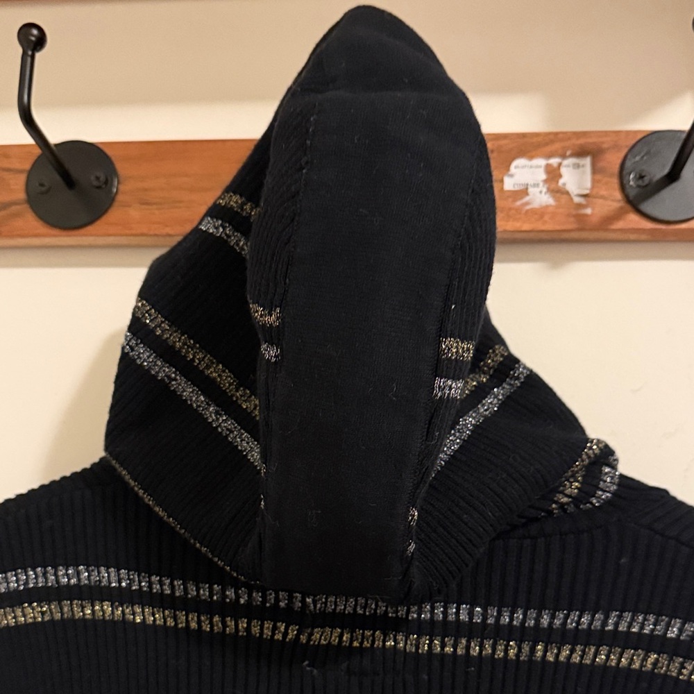Chaser Black and Gray Striped Women's Cardigan - Picture 9 of 10